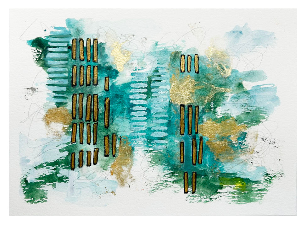 Teal and Golden Shimmer