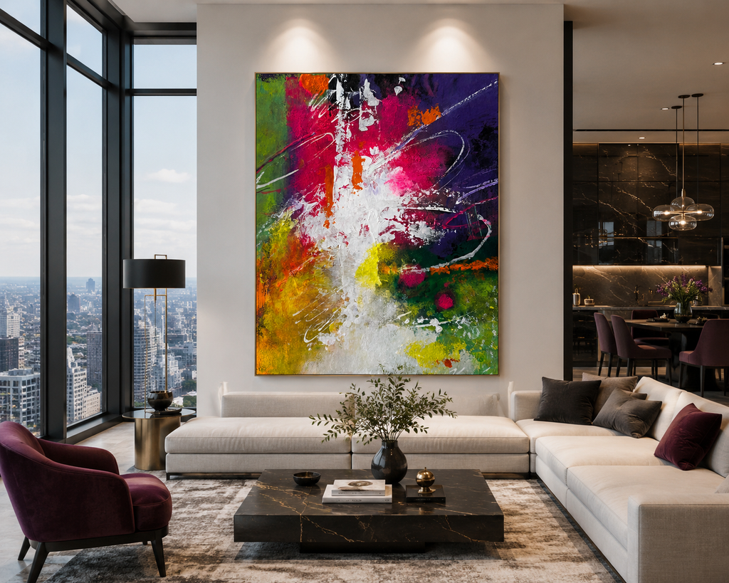 Bold, Gestural Lines and Colors – Original Abstract Watercolor Painting