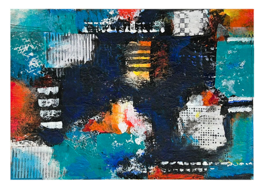 Collage with Tissue and Patterned Papers | ORIGINAL ABSTRACT ART