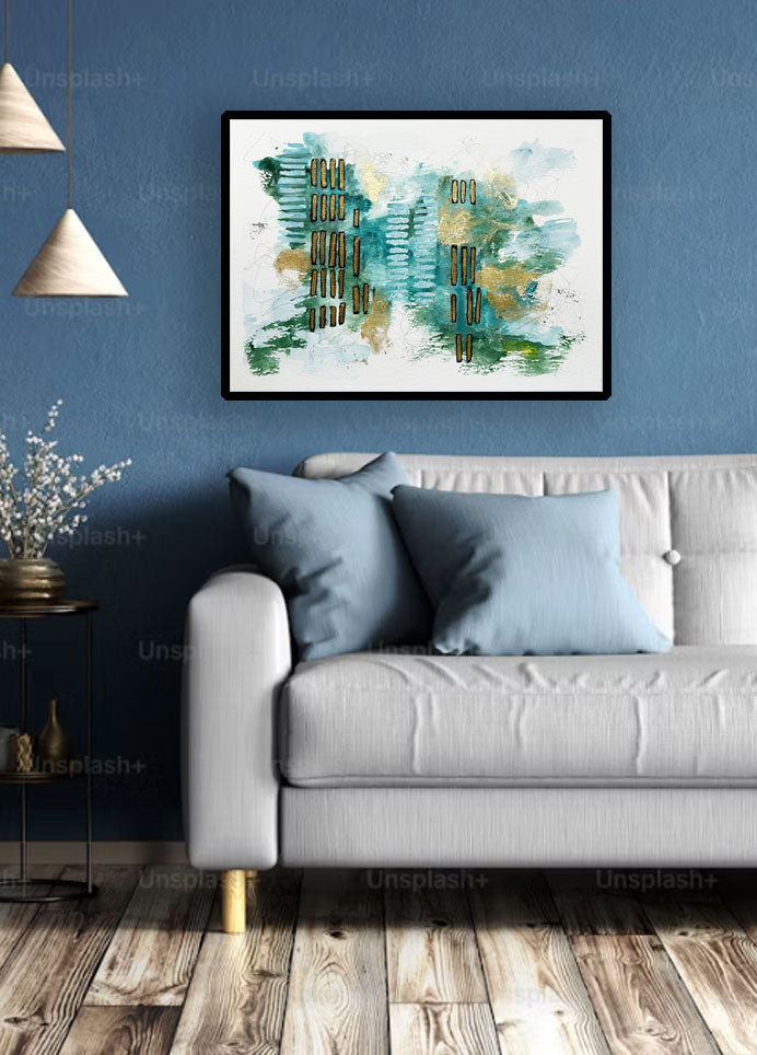 Teal and Golden Shimmer